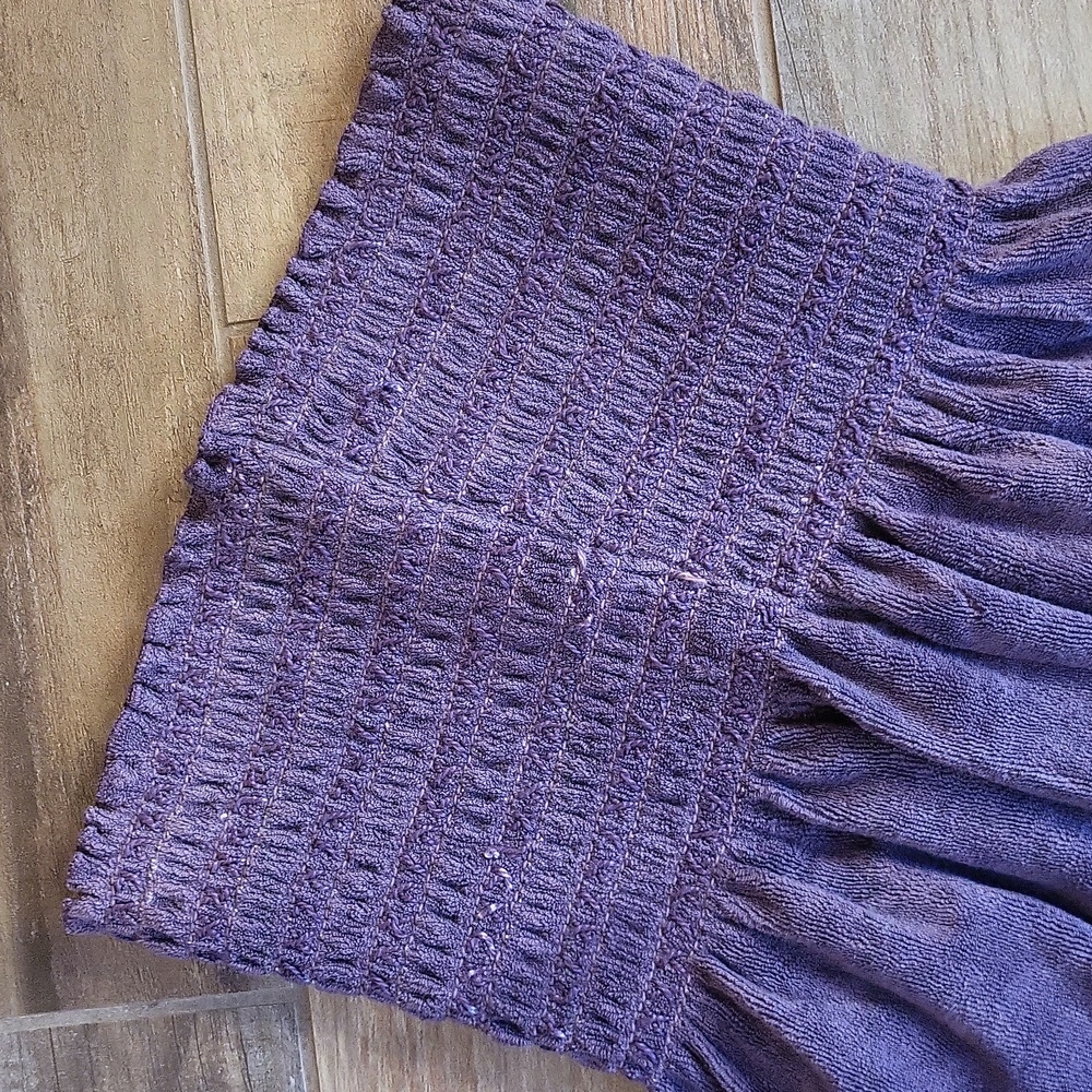 Rare Juicy Couture Purple Terry Cloth Ruffle Hem Pocket Detail Mini Dress, 0 - Picture 12 of 15
